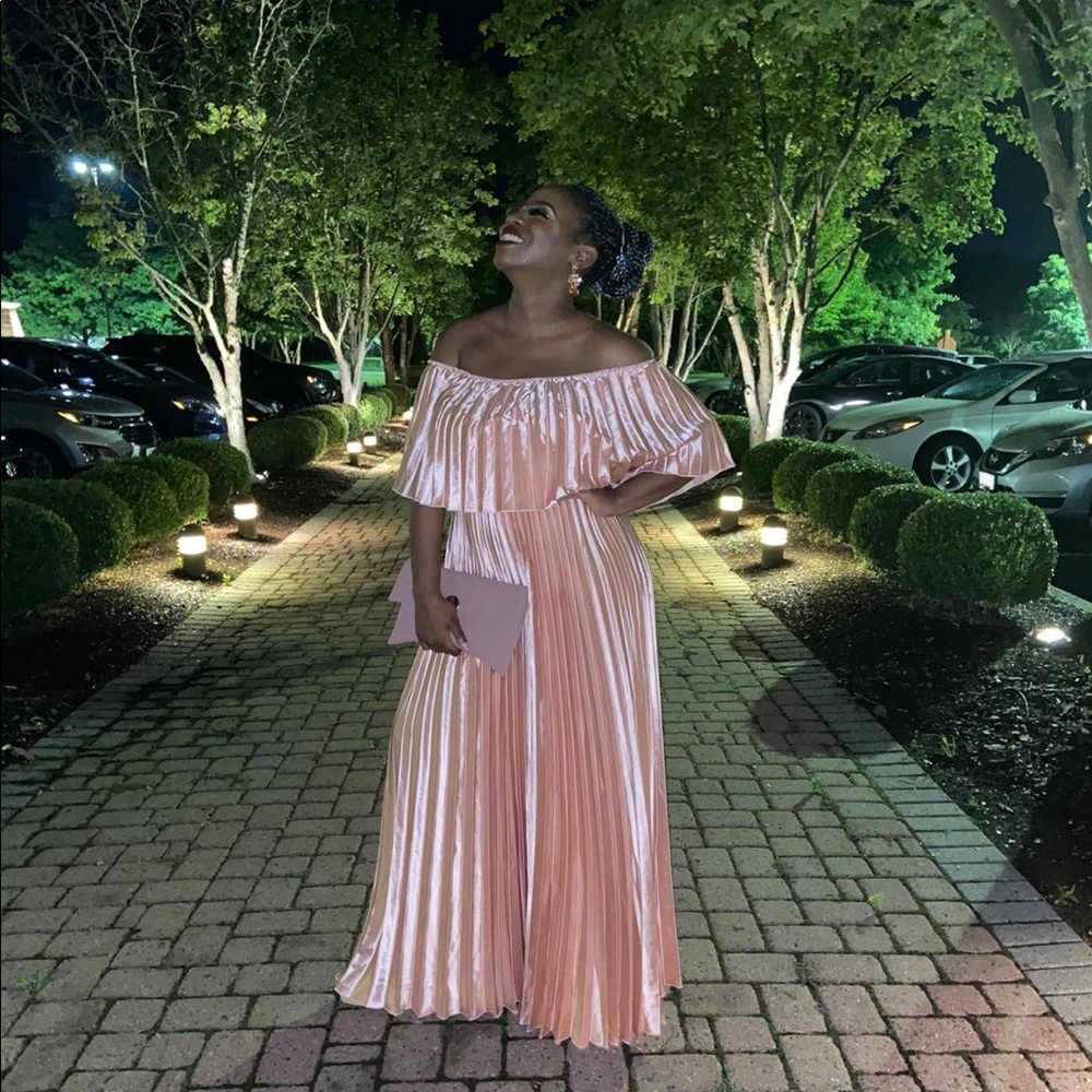 Rose gold maxi dress